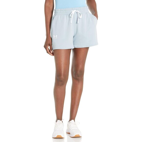 Under Armour Women's Rival Terry Shorts Baby Blue Sz M NEW Athletic Short - Picture 1 of 3